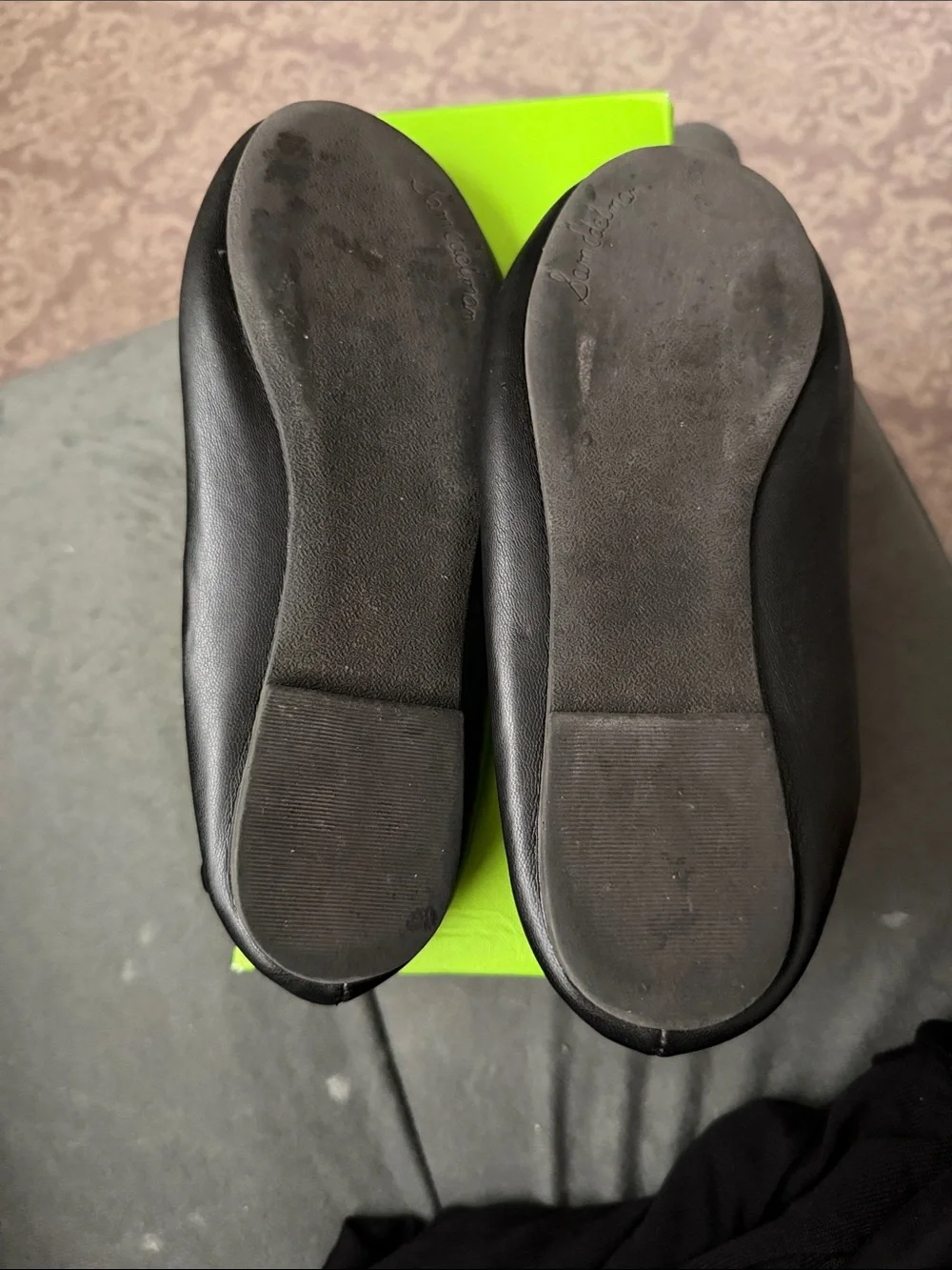 Sam Edelman Black Leather Bow Ballet Flats